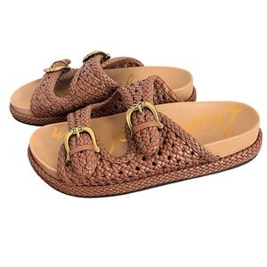 Sam Edelman Reid Tan Buckle Slide Sandals Size 9.5